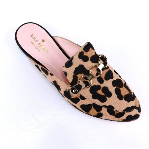 NIB Kate Spade CECE TOO Calf Hair Leopard Loafers Mules 6 $295+ - Picture 9 of 12